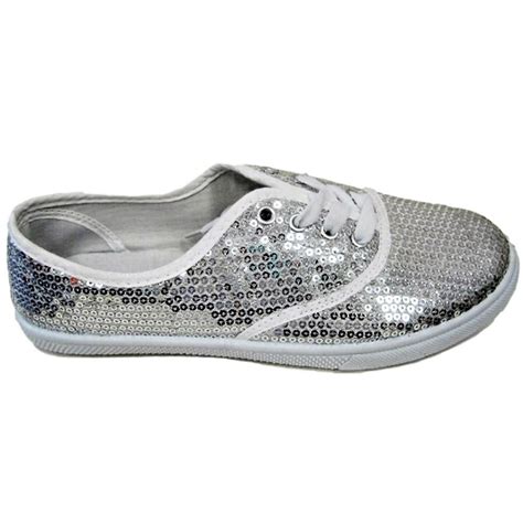 silver sequin sneakers